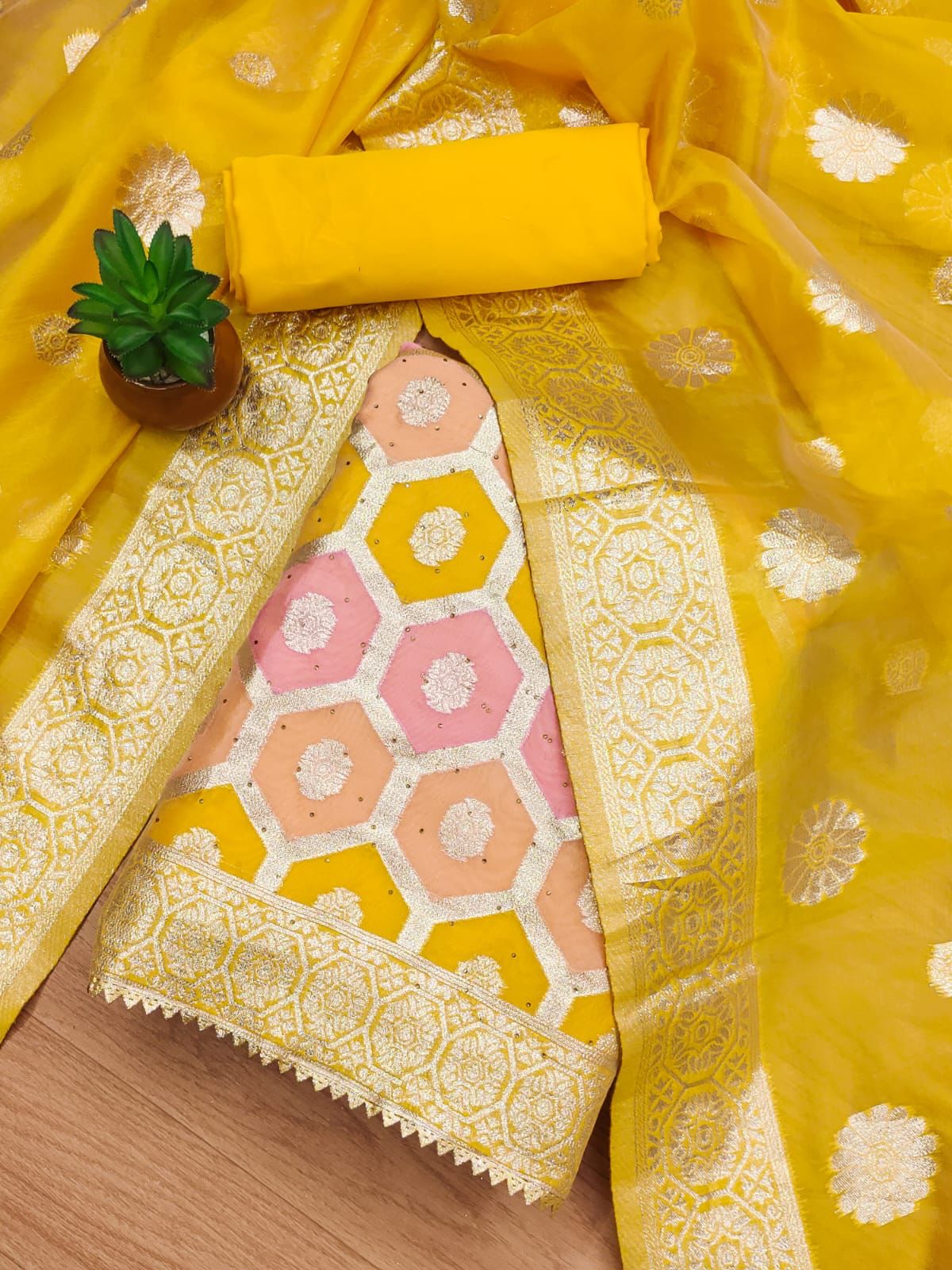 Indian Women Pretty Cotton Embroidered Unstitched Salwar Suit Dress  Materials | eBay